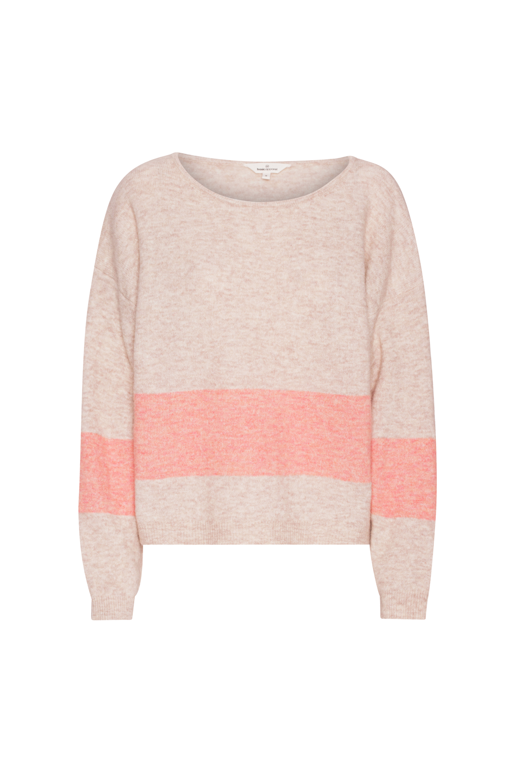 Basic Apparel Claudine Scoop Neck Stripe Sweaters 530 Brazilian Sand/511 Sunbaked